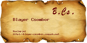 Blayer Csombor névjegykártya